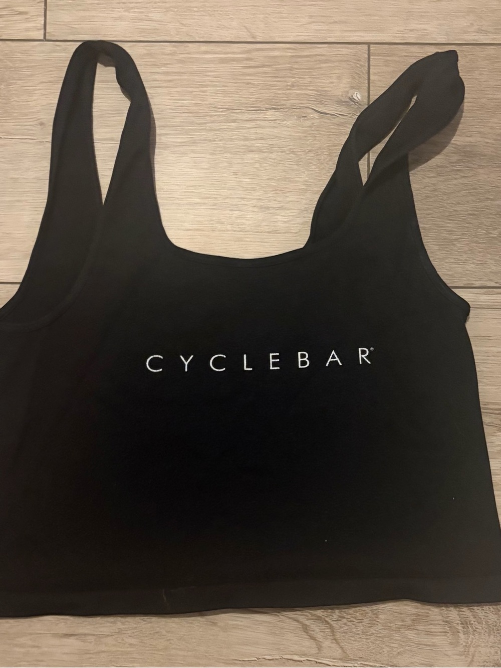 Cyclebar Black Racerback Logo Crop Tank